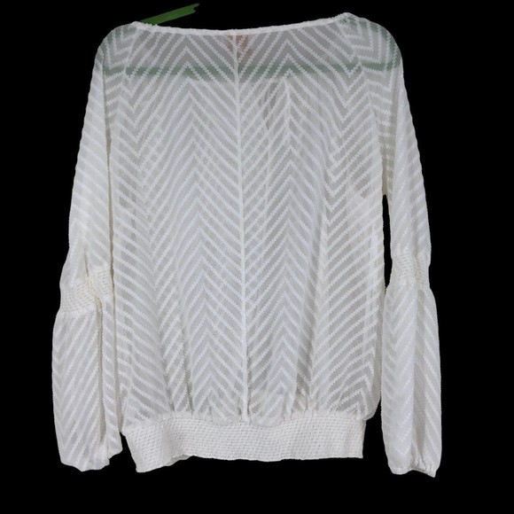 Laundry by Shelli Segal sheer White Victorian Pirate Blouse, Tunic, Costume 14 - Picture 5 of 11